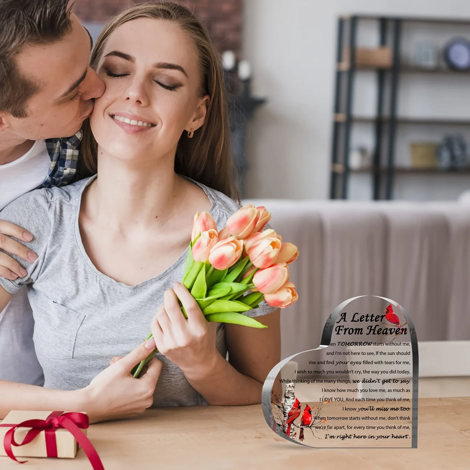 1pc sympathy gift - a letter from heaven - memorial gift for loss of a loved one, memorial sympathy decorative plaque gift - Image 2